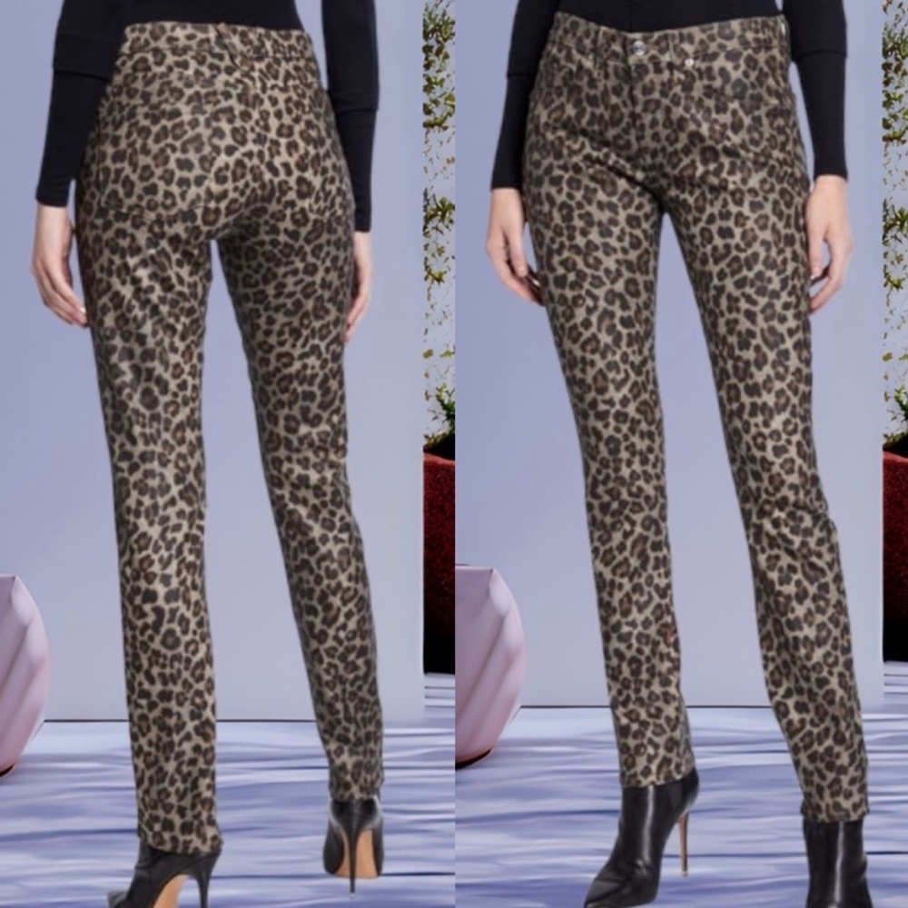 Veronica Beard Jeans Brooke Skinny Midrise in Coated Leopard